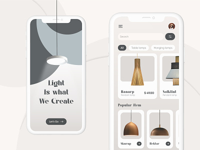 Lamp App app app design branding cards design gradient graphic design illustration light mobile product ui ux vector
