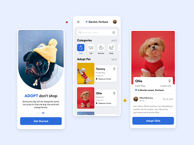 Pet Adoption App adopt pet application blending mode design dog app dont shop give home graphic design help animals help pet mobile app pet pet adopt pet app pet friends puppies typography ui uiux ux