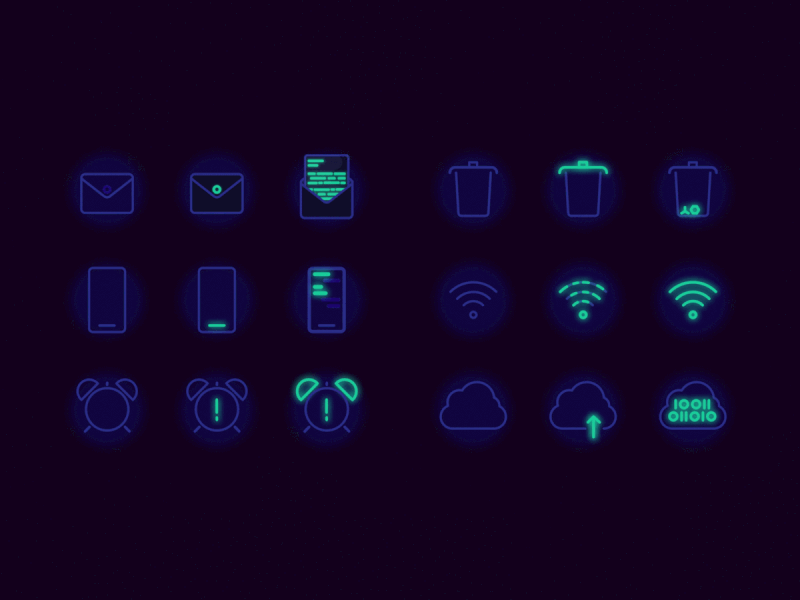 Glow in the Dark Iconset glow icons iconset