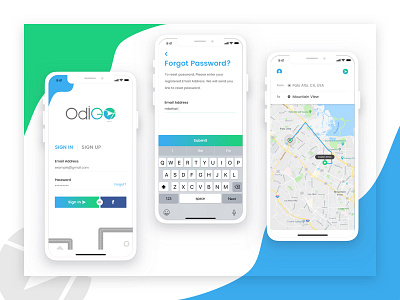 Odigo Map App Ui app ui clean design direction gradient location login map navigation sign in ui ux