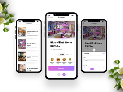 Concept exploration for food delivery app app app exploration card delivery food gradient iphonex restaurant ui design