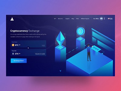 Crypto Exchange Banner banner bitcoin crypto exchange ui design ui ux web design