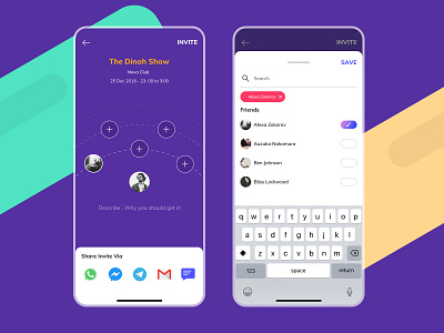 Invite Friends add new app design event app friend invite select ui ux