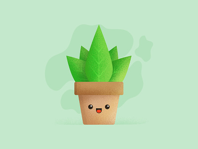Kawaii Plant affinity designer affinity photo cute design green happy illustration kawaii plant smile texture vector