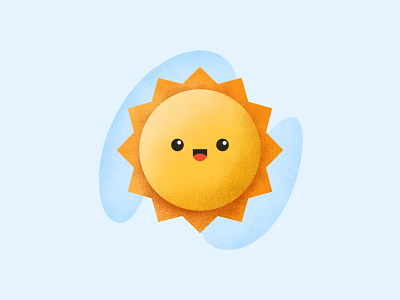 Kawaii Sun affinity designer affinity photo clouds design happy kawaii orange sky smile sun texture vector warm yellow