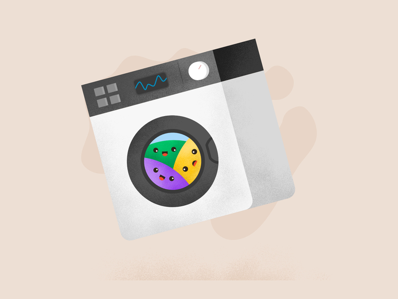 Kawaii Washing Machine affinity designer affinity photo brushes clothes design friends happy kawaii smile texture vector washing machine