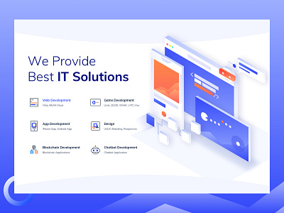 Our Services app design art blockchain chatbot design game gradient icon iconography isometric isometric design it services technology ui ux vector web