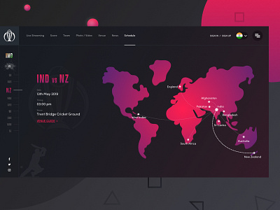 World Cup 2019 Team Schedule country cricket design england gradient location map schedule stadium team typography ui ux web world cup 2019 worldcup