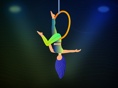 Aerial Dancing Girl aerial aerial form artwork blending modes color dance dancing dancing art dark mode design girl gradient illustraion light mode ring vector