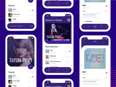 Music App anytime anywhere app application design enjoy everydays gradient music music app music app ui only play music typography ui ux