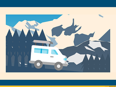 Mt Denali denali design illustration landscape mountains roadtrip vector