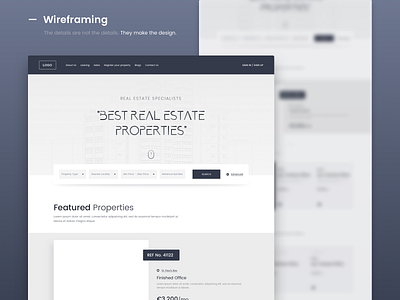 Real Estate advanced search design home page icon property realestate search specialist typography ux web webdesign wireframing