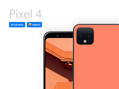[Sketch] Pixel 4 Mockup device editable freebie google mockup phone pixel pixel 4 realistic sketch variants vector