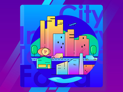 Small City branding city city illustration cityscape design gradient ui vector