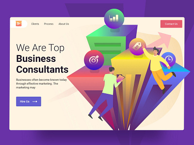 Business Consultant analysis artwork banner business charecter consultant design gradient hire ui vector web