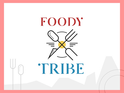 Foody Tribe logo branding design fonts food app food logo foodie foodies foody fork knife logo spoon spoon logo stroke icons stroke logo table tribe tribes tribes logo