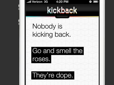 Kickback App - No alerts