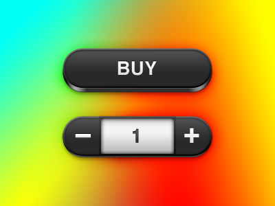 Button with Quantity Selectors 3d button button buy button quantity