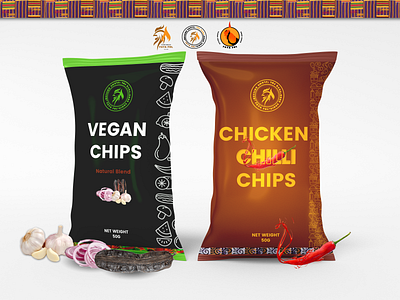 African Themed Chips Package Design.