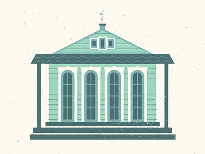 Lil' House on the Bayou architecture cartoon dribbble french house illustration palette scribble teal texture