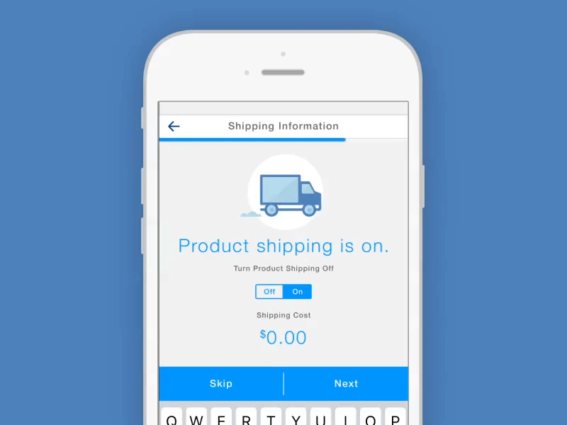 Shipping Screen animation app illustration interaction motion product shipping truck ui ux