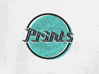 Prints - Indie Rock Band Logo band circle halftone lettering logo mis registration music prints type