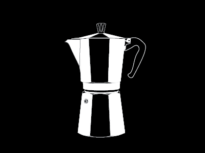 Coffeeeee black and white coffee illustration moka