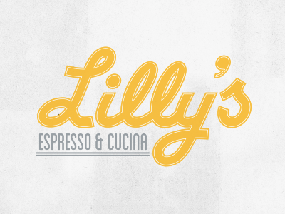 Lilly's coffee cucina espresso italian l lettering logo logotype script type