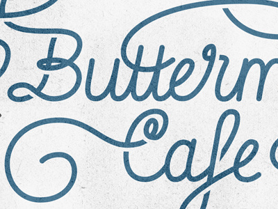 Swashy logo concept (closer) blue butter cafe curls lettering logo logotype script swash type