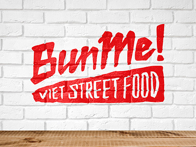 BM logo banh mi lettering logo qsr red street street food takeout type viet vietnamese