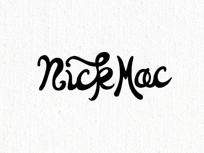 Maybe a Nick Mac logo. do it again lettering logo logotype script