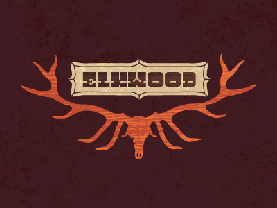 Elkwood banner. banner deer elk font horns stag type type design typeface