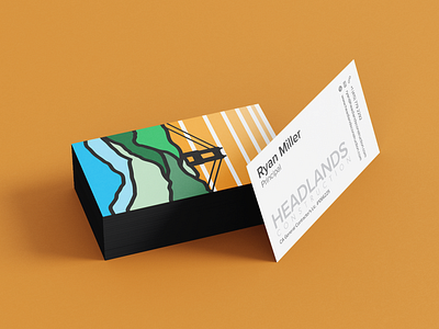 Headlands Construction business card business cards businesscard illustration logo typography vector