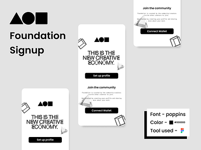 Foundation App Signup app branding dailyui design typography ui ux