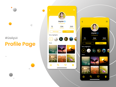 Profile Page app branding dailyui design illustration logo typography ui ux vector