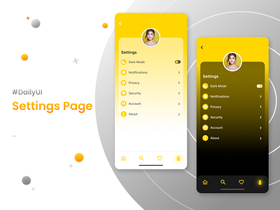 Settings Page app branding dailyui design illustration logo typography ui ux vector