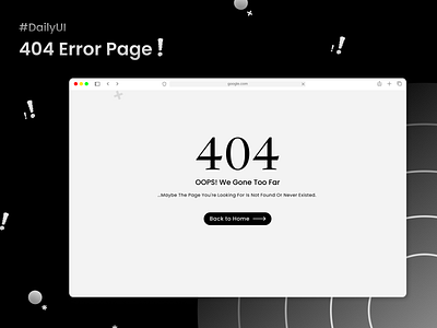 404 Error Page ! app branding dailyui design figma illustration logo ui uiux ux