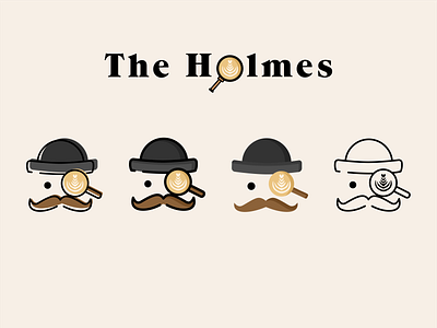 Sherlock Holmes-themed café logo branding cafe illustration sherlock holmes vector