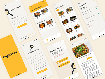 Cooking Recipe Mobile App UI app branding cooking design logo recipe ui