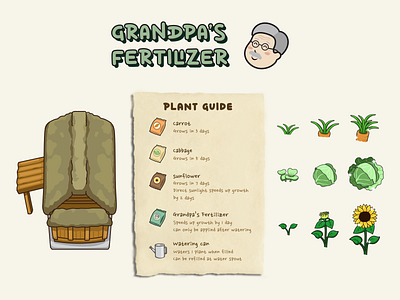 Grandpa's Fertilizer - Game Asset Design 2d asset game design graphic design illustration vector