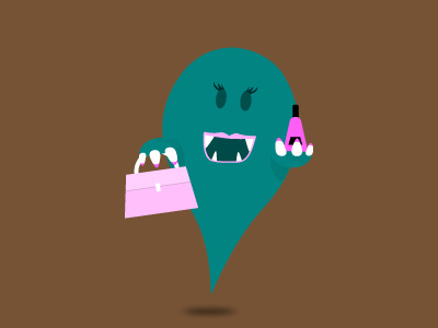 Happy She Monster character monster pink teal vector