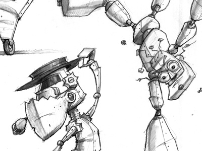 Robot Doodles 7-13 characters childrens book concepts pencil sketchbook sketches studies