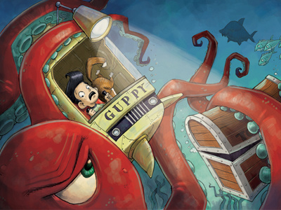 Dummy Sample characters childrens books color illustration monsters ocean sea shark treasure