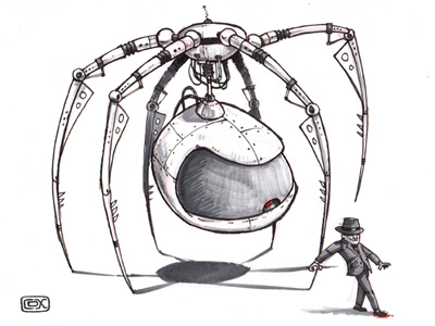 Day 30 of the #inktober challenge. inktober pen ink drawing color pencil sketch humor character design spider