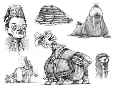 Doodles 2 characters childrens books doodles pencil sketchbook sketches studies