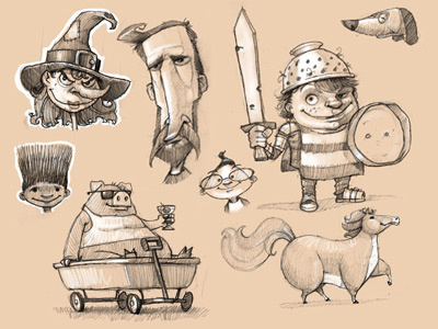 Doodles for the week of 10-1-12 characters childrens books doodles pencil sketchbook sketches studies
