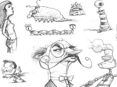 Doodles from the week 11-5-12 characters childrens books doodles pencil sketchbook sketches studies