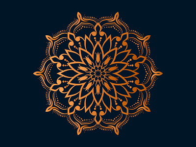 Simple geometric mandala logotype arabic circle meditation pattern