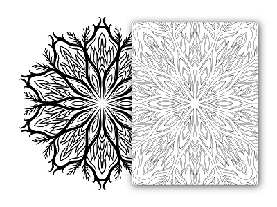 Simple mandala coloring page on white background circle meditation pattern