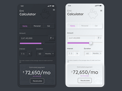 Neumorphism Calculator | DilyUI 004